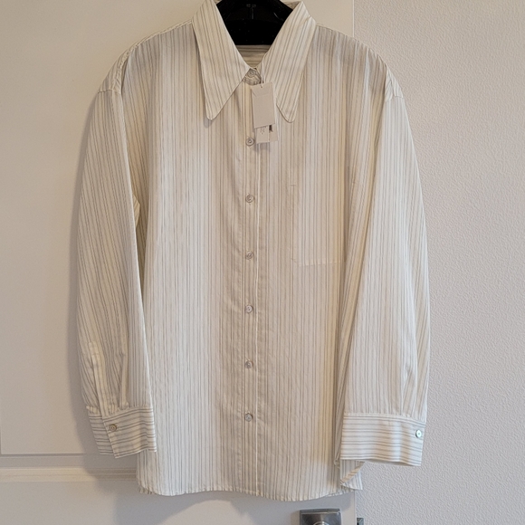 New) VINCE Antique Stripe Button DownStyle # V757712563 Size M - Picture 5 of 16